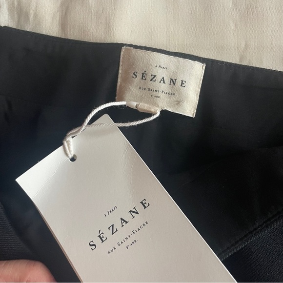 NEW! Sezane- Eloane Black Midi Skirt with Slit Wool Blend Size US L/ UK 40 - Picture 9 of 10